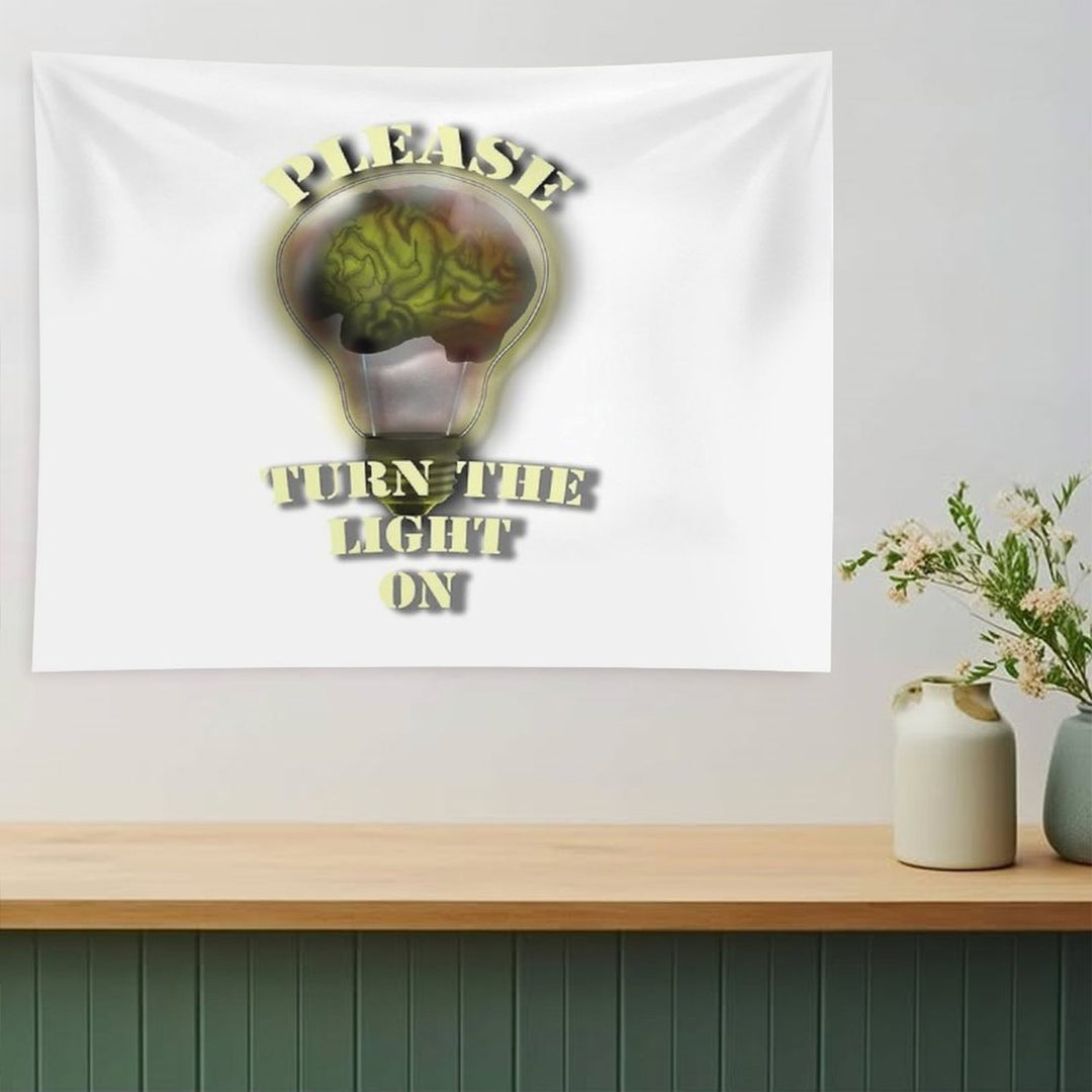 Brain in Light Bulb Tapestry