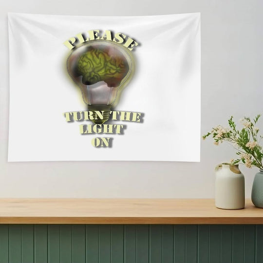 Brain in Light Bulb Tapestry