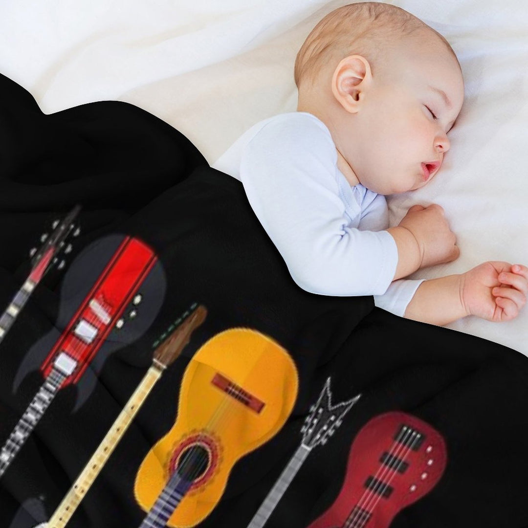 Musician Different Types Of Guitar Compact Throw Blanket