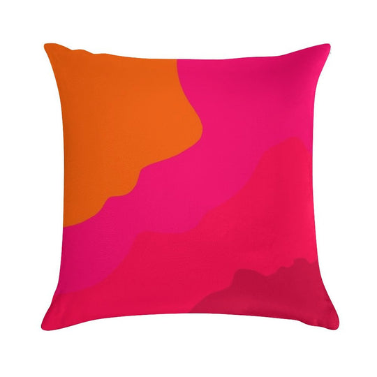Hot Pink to Orange Soft Skin-Friendly Throw Pillow
