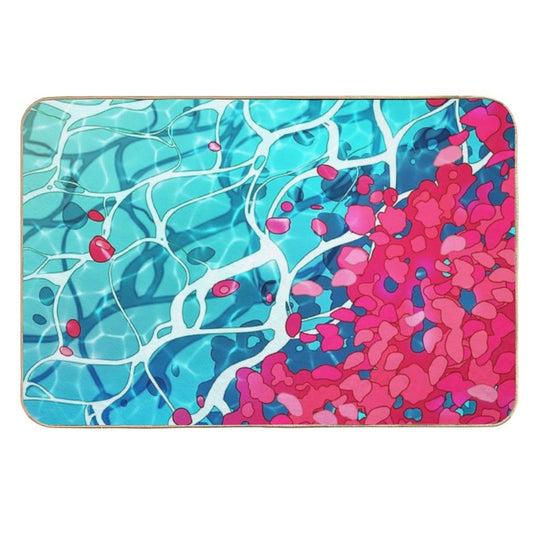 Red Roses And Petals in The Water  Slip-Resistant Bath Mat