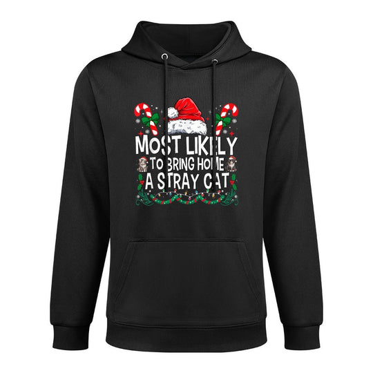 Most Likely To Bring Home A Stray Cat Matching Christmas Colorfast Hoodie