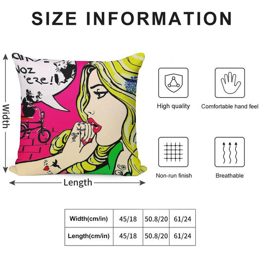 Banksy Goes Pop Art Soft Durable Construction Throw Pillow