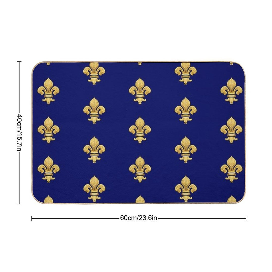Royal Fleur De Lys Blue  Dirt-Trapping Bath Mat