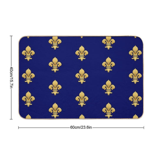 Royal Fleur De Lys Blue  Dirt-Trapping Bath Mat