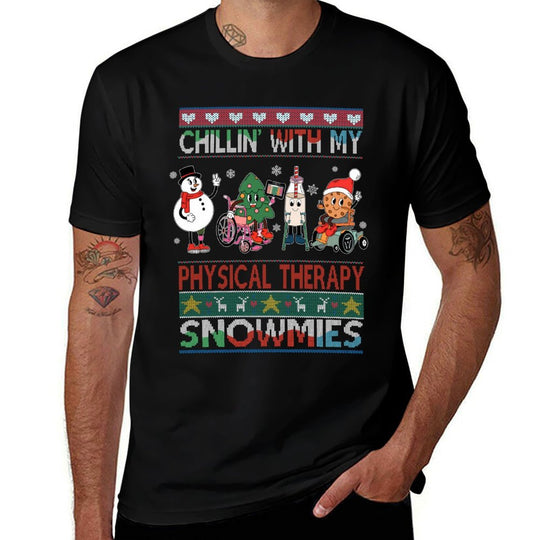 Chillin with My Snowmies Physical Therapy Ugly Xmas Sweater  Polyester Blend T-Shirt