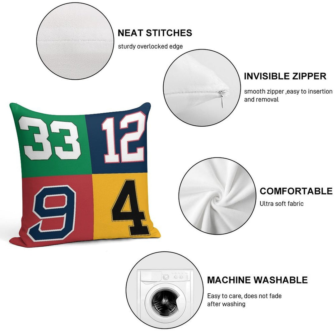 Boston Sports Legends Soft Home Decor Throw Pillow