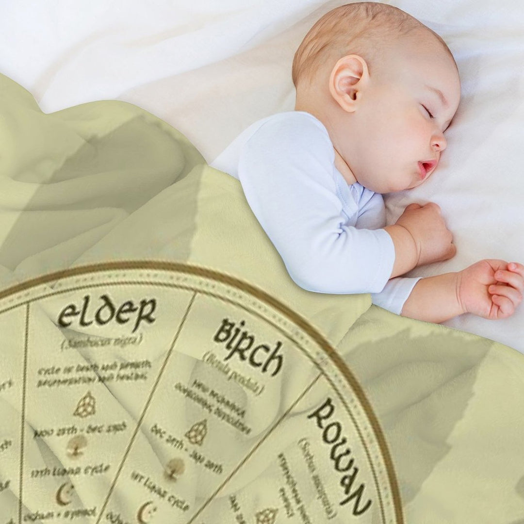 Celtic Ogham Tree Calendar Eco-conscious Throw Blanket