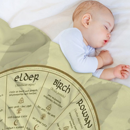 Celtic Ogham Tree Calendar Eco-conscious Throw Blanket