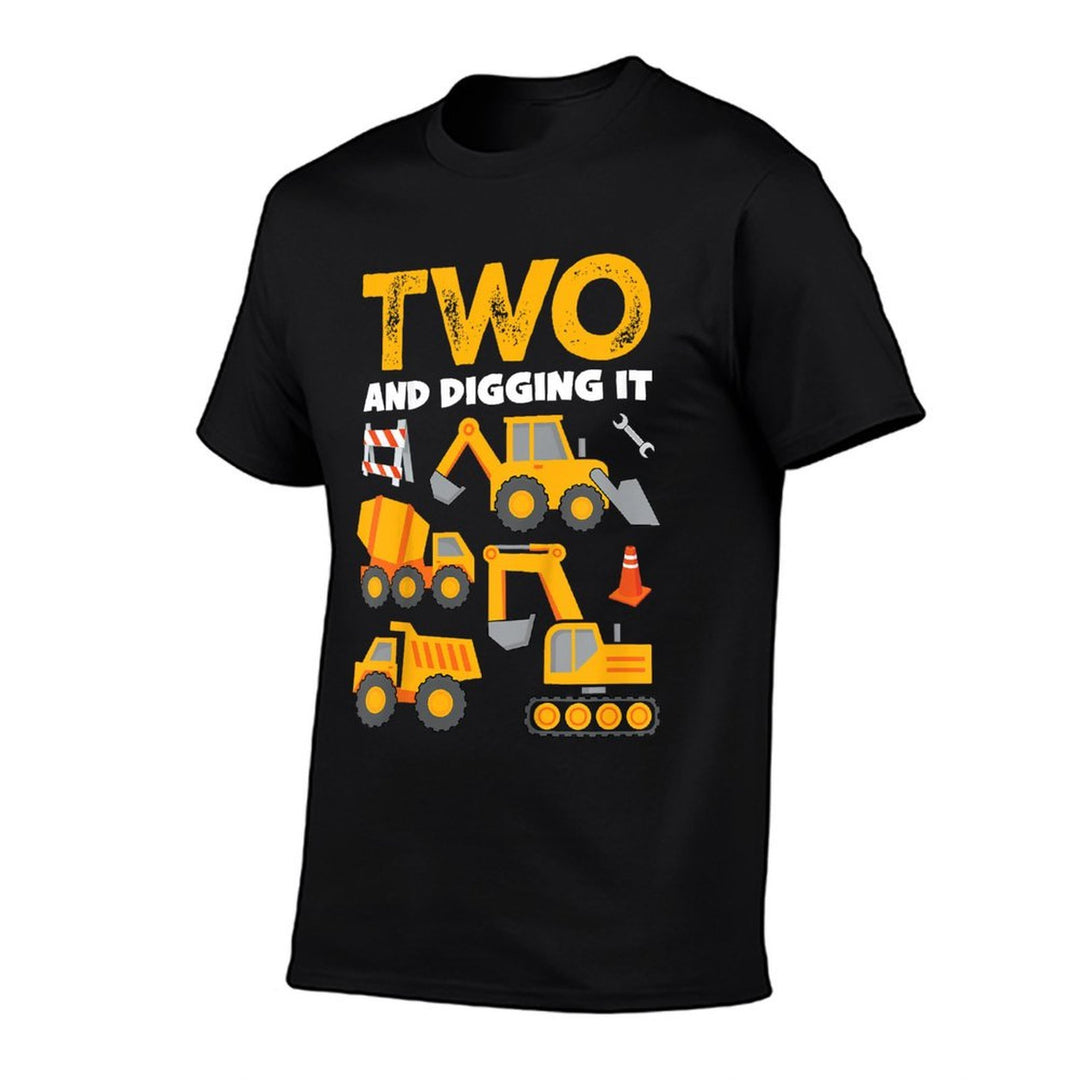 Kids 2 Two And Digging It 2nd Birthday Boys Construction Truck Comfortable T-Shirt
