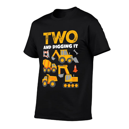 Kids 2 Two And Digging It 2nd Birthday Boys Construction Truck Comfortable T-Shirt