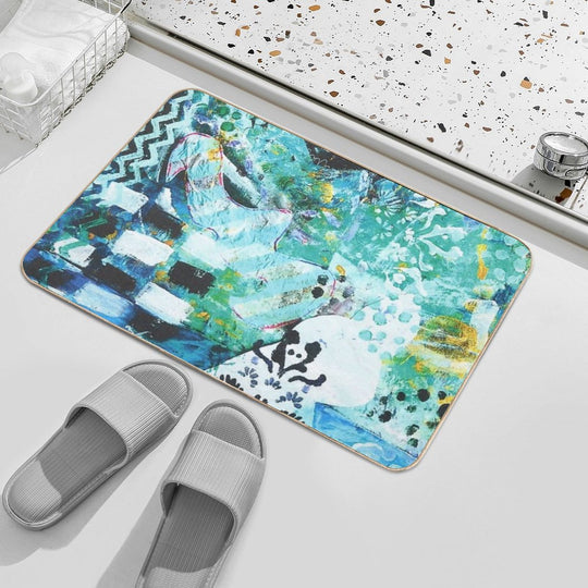 Chess Pieces. Black And White  Fade-Resistant Bath Mat