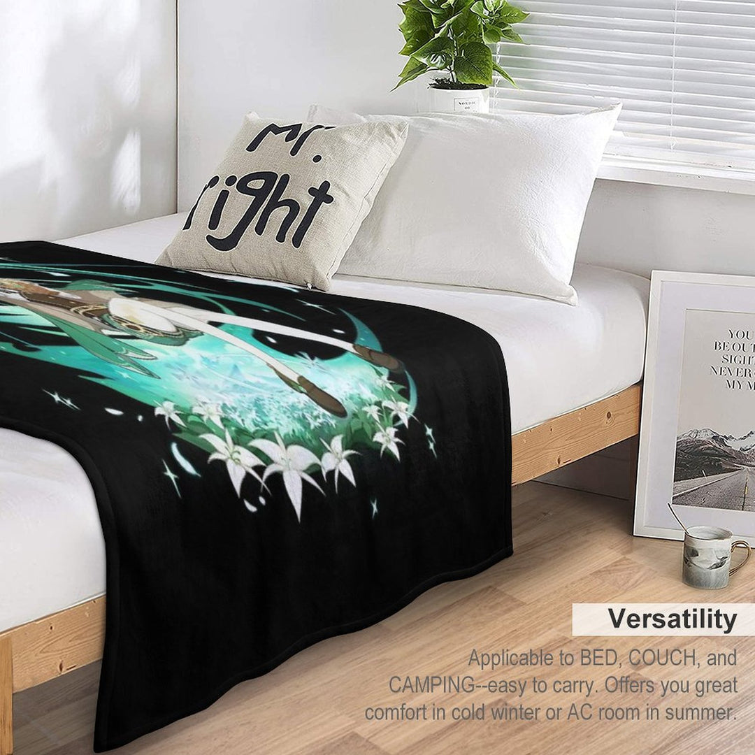 Genshin Impact - Venti Official Character Wish - Gacha Splash Art Sustainable Throw Blanket