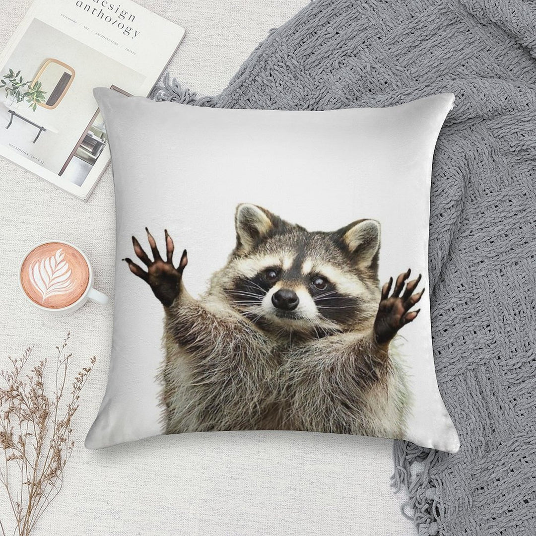 Racoon Soft Skin-Friendly Throw Pillow