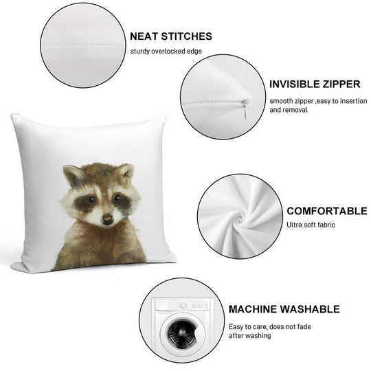 Little Raccoon Soft Style Accent Throw Pillow