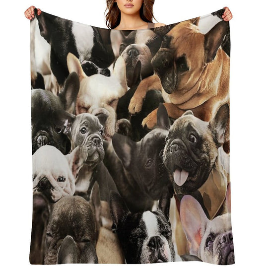 French Bulldogs Wrinkle-free Throw Blanket
