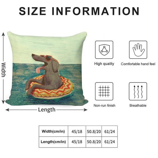 Relaxed Doggo Soft Washable Throw Pillow
