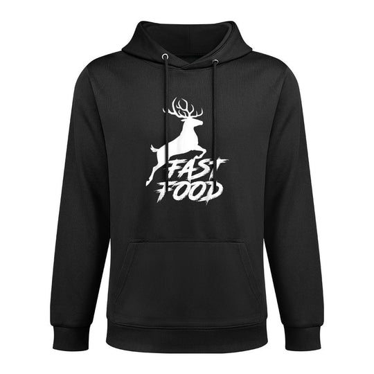 Deer Fast Food Hunting Gift Idea Fast Food Funny Hunter Deer Breathable Fabric Hoodie