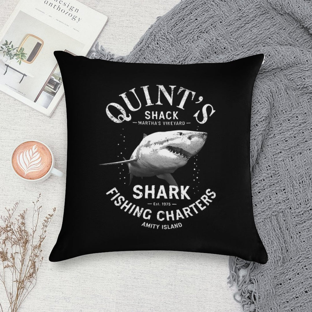 Quint's Shark Fishing Charters Soft Gift Ready Throw Pillow