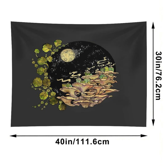 Village  Surreal Illustration by Chrysta Kay Tapestry