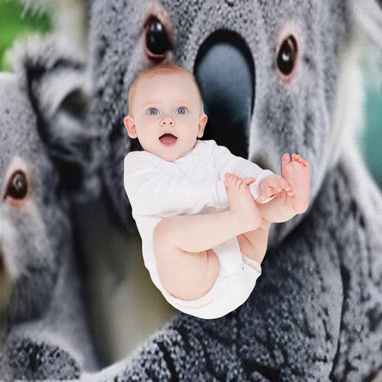 Australian Koala Family Anti-pilling Throw Blanket