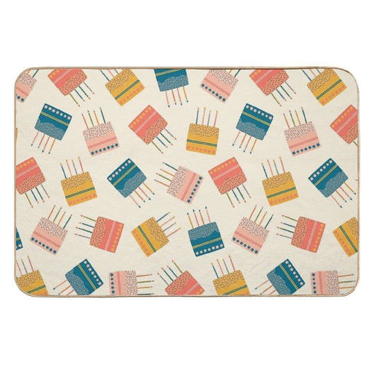 Merry And Bright Cakes Pattern  Stain-Proof Bath Mat