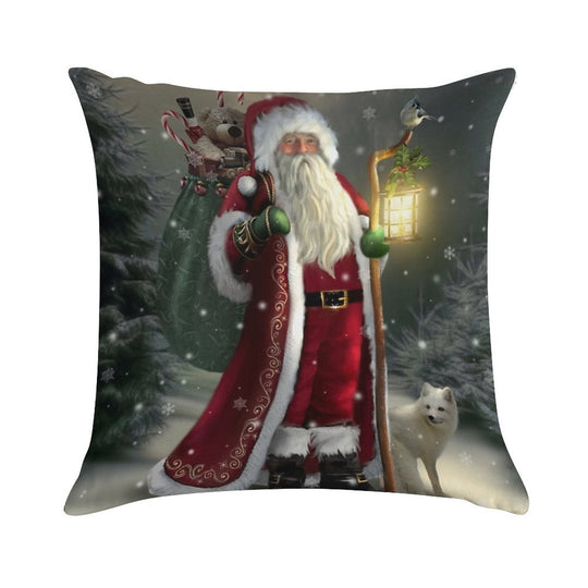 The Christmas Traveler Soft Reinforced Edging Throw Pillow