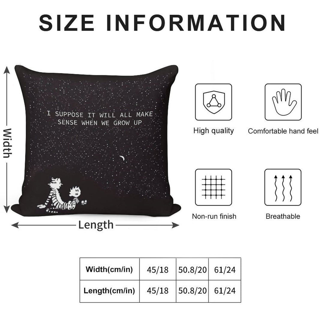 Calvin And Hobbes Stars Soft Easy Maintenance Throw Pillow