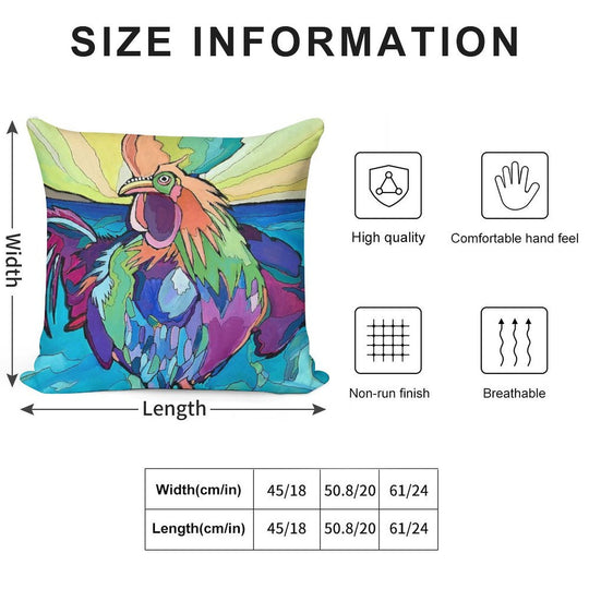 Beach Rooster Soft Warmth Comfort Throw Pillow