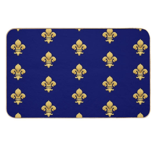 Royal Fleur De Lys Blue  Dirt-Trapping Bath Mat