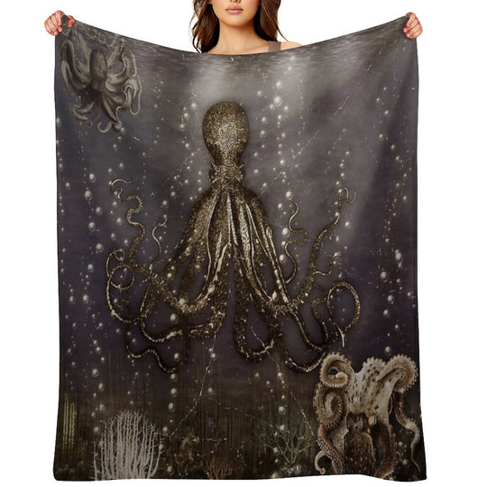Octopus' Lair - Old Photo Gift-ready Throw Blanket
