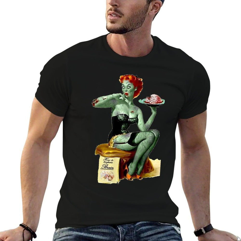 Zombie Pin Up Girl Halloween T-shirt  Quick-drying T-Shirt