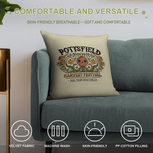 Pottsfield Harvest Festival Soft Fade-Resistant Throw Pillow
