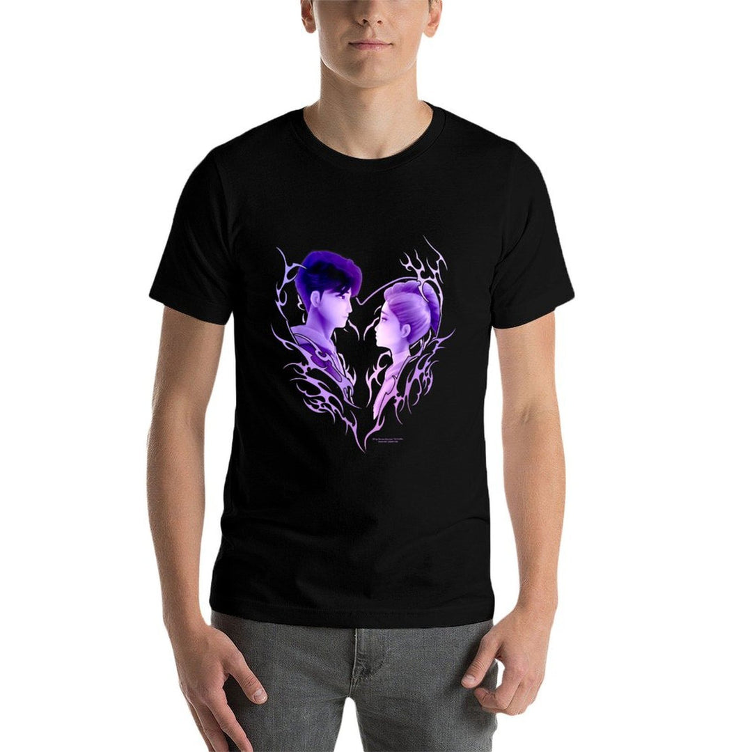 Kpop Demon Hunters Jinu & Rumi Retro Heart Portrait  Stretchy T-Shirt