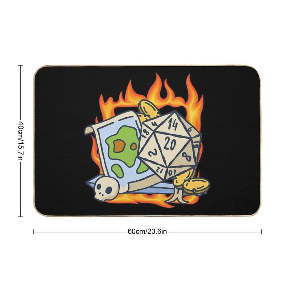 DND Dice And Map  Absorbent Bath Mat