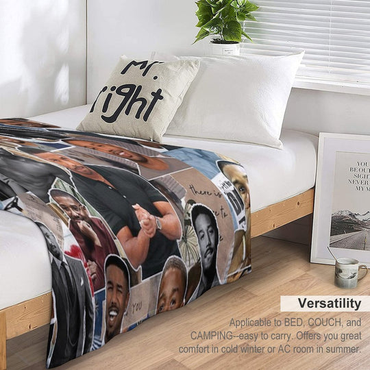 Michael B. Jordan Photo Collage Premium Throw Blanket