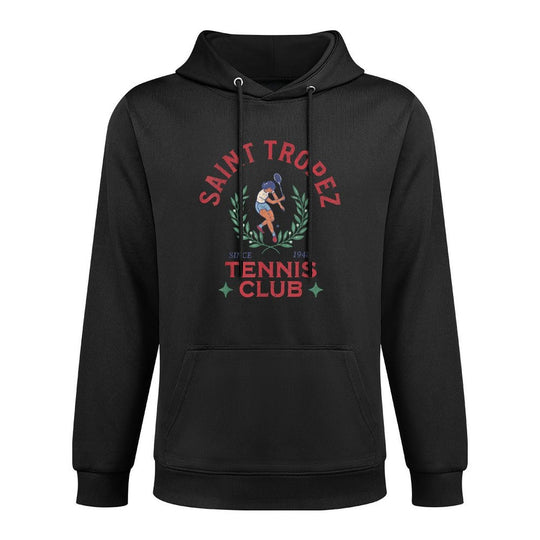 Saint-Tropez France Retro Vintage Tennis Club Shrink-Resistant Hoodie