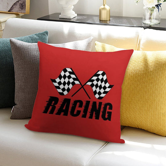 Racing Flags Checkered Flag Car Window Bumper Decal Soft Hidden Zipper Throw Pillow