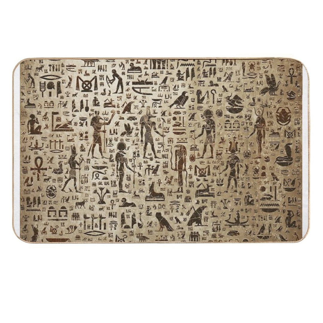 Ancient Egyptian Gods And Hieroglyphs - Vintage And Gold Durable Bath Mat