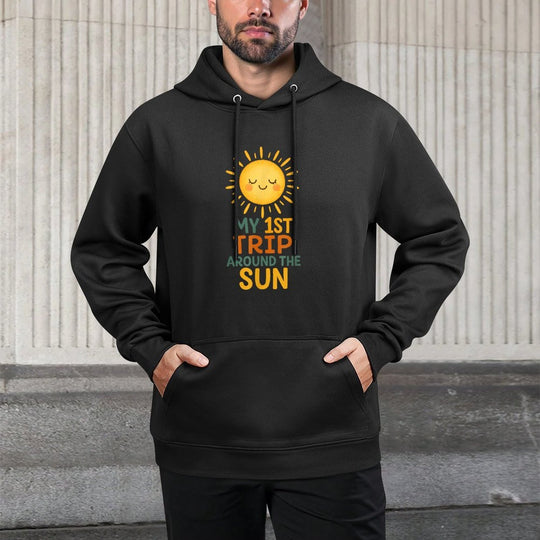 My First Trip Around The Sun 1st Birthday Sun Summer Party Machine Washable Hoodie