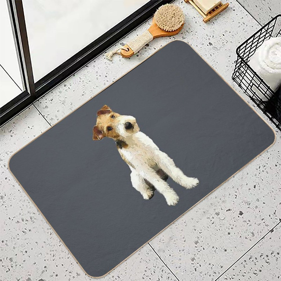 Wire Fox Terrier Head Tilt  Absorbent Bath Mat