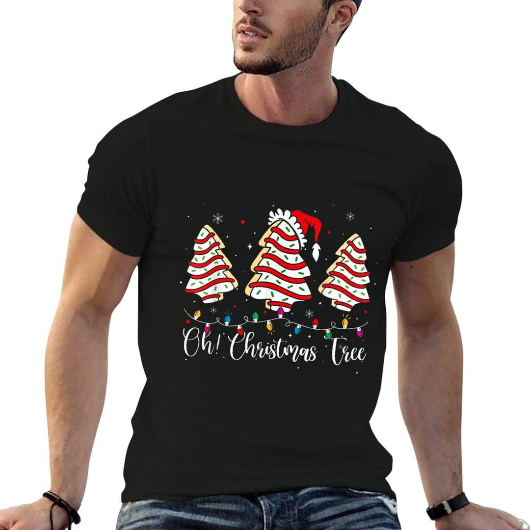Groovy Oh Christmas Tree Cakes Debbie Becky Jen Cake Lovers  Heathered Texture T-Shirt
