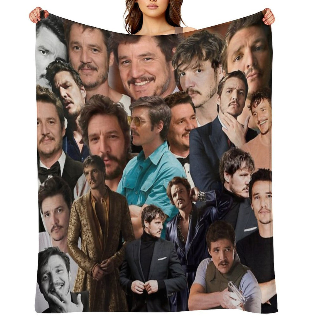Pedro Pascal Photo Collage Easy Care Throw Blanket