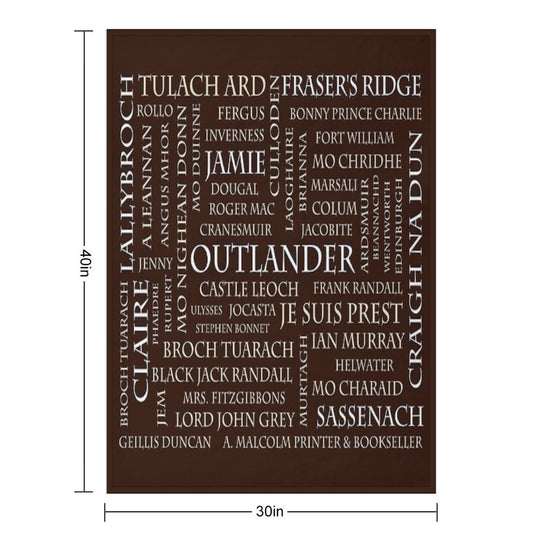 Outlander Word Cloud Lightweight Throw Blanket