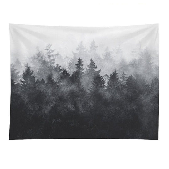 The Heart Of My Heart  Midwinter Blues Gothic Ravencore Forest With Cascadia Trees Covered In Magic Fog Tapestry