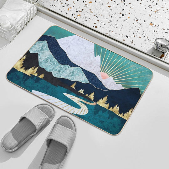 Winter River  Repositionable Bath Mat
