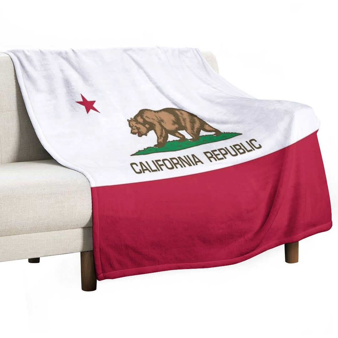 California Republic State Flag of California Easy Care Throw Blanket
