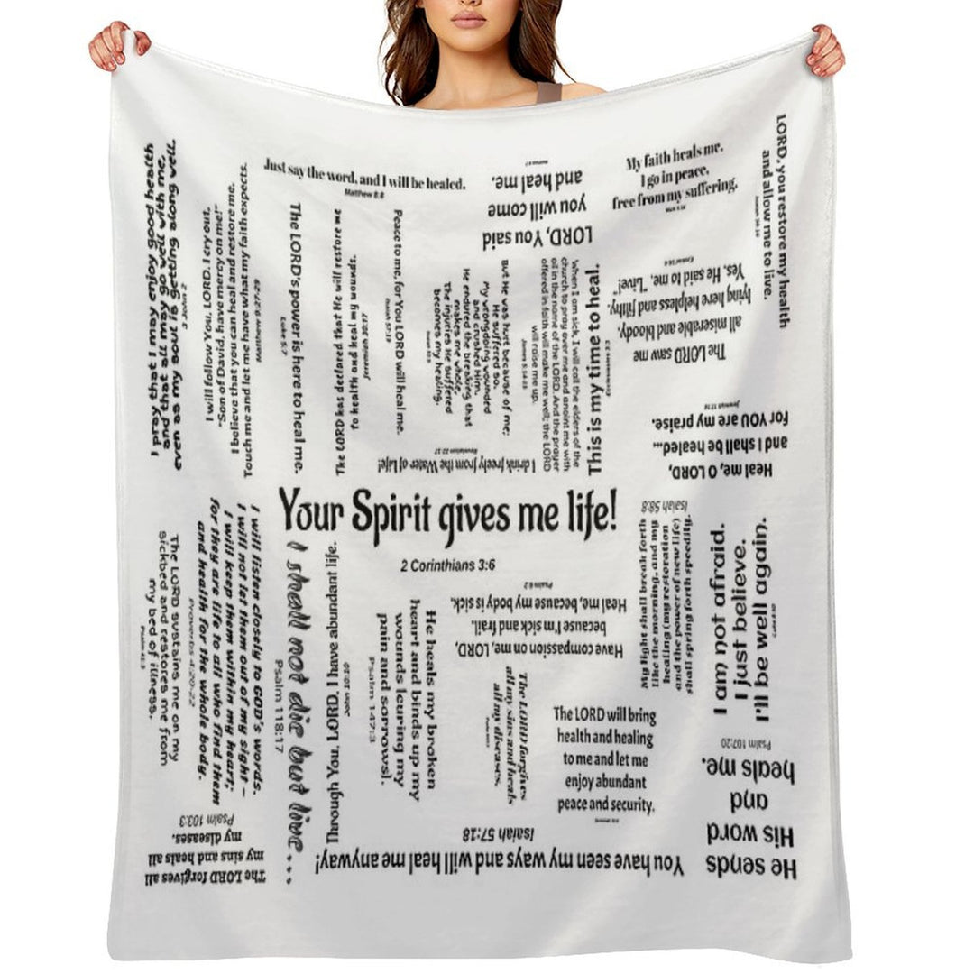 Healing Scriptures Blanket - White Wrinkle-free Throw Blanket