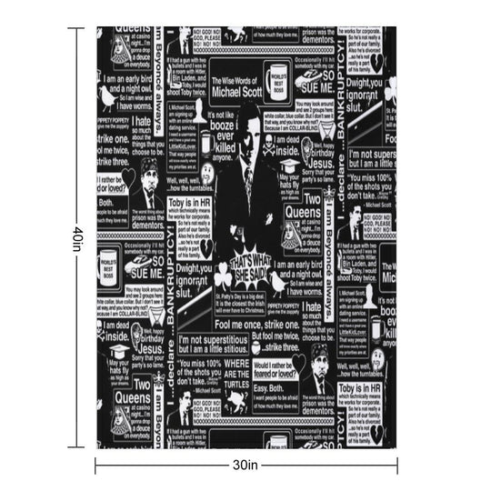 The Wise Words of Michael Scott Multi-functional Throw Blanket