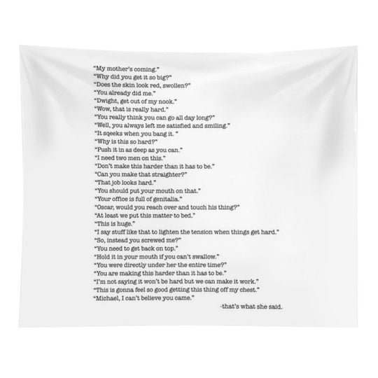 Every That's What She Said From The Office Tapestry